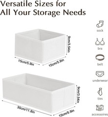 Drawer Organizers – Set of 4 Fabric Closet Organizers and Storage, Drawer Div…