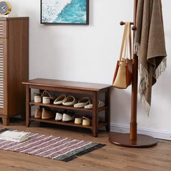 16.5 In. H 12-Pair Brown Wood Shoe Rack