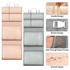 Portable Suitcase Organizer, Collapsible Hanging Travel Storage Bag for Clothes