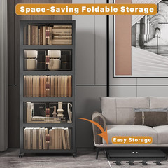 Stackable Storage Bins with Lids, 260QT Closet Organizers and Storage Cabinet wi