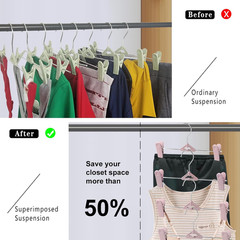 50 Pack Pants Hangers, Stackable Clothes Hangers with Clips