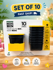 🔥10 Pack GreenMade Mini Bins with Lids Stackable Storage Organizing Made in USA
