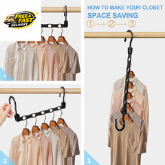 24 Pack Hangers Space Saving Magic Space Saver Storage Smart Plastic Clothes