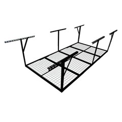 3x8FT Overhead Garage Storage Rack, Heavy-Duty Metal Garage Ceiling Storage Rack