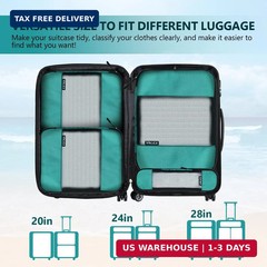 Compression Packing Cubes Set – 5 Lightweight Luggage Organizers bags for Travel