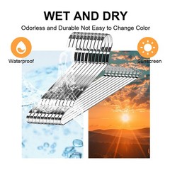 16.5 Inch 304 Stainless Steel Clothes Hangers Heavy Duty Metal 10 Pack