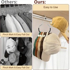 4x Metal Baseball Cap Hangers – Closet Hat Rack Storage Organizer for Ball Caps