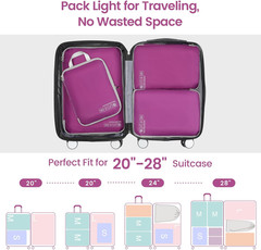 Compression Packing Cubes for Travel Women – Lightweight Luggage Organizers Bag
