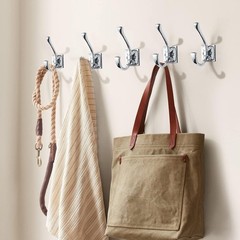 2-Pack 4.35-inch Large Wall Hooks, Polished Chrome, Double, Coat, Towel, Robe