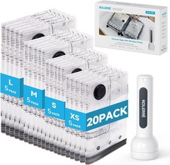 8 Pack Travel Vacuum Bags with Wireless Pump – Space Saver for Luggage & Travel