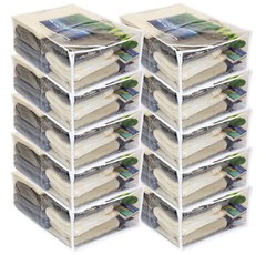 10-Pack Clear Vinyl Zippered Comforter Storage Bags 13″ x 19.5″ x 6.5″