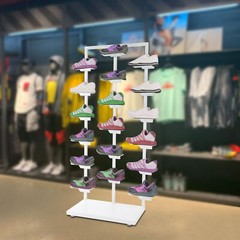 Stackable Commercial Shoe Rack Display Cabinet Three-post Single-sided Shoe Rack