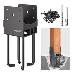 U-Shape Wet Concrete Fence Post Holder 4″x4″ Actual 3.5″x3.5″ Base – For Decks