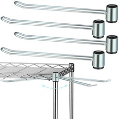 4 PCS Silver Wire Shelf Hooks Post Utility Chrome Plated Steel Hangers Rubber