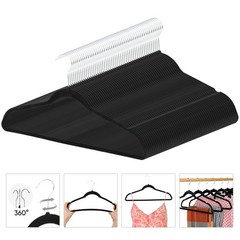 Velvet Hangers 100 Pack Non-Slip Suit Hangers with 360° Rotatable Hook for Pants