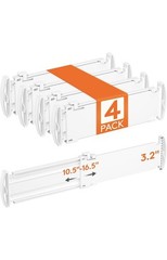 Lifewit Drawer Dividers Clothes 3.2in High Expandable 10.5-16.5in 4 Pack