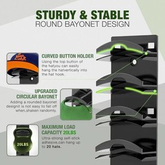 1-4 Pack Hat Organizer for Baseball Caps, Hat Rack for Wall with Strong Adhesive