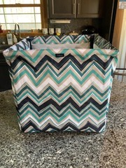 Thirty-One Storage Bin And Matching Pieces. 8 Piece Set. “DOTTY CHEVRON”. NEW.