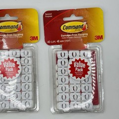 80 (2-40ct packs) 3M Command Damage-Free Hanging Decorating Clips NEW. Sealed.