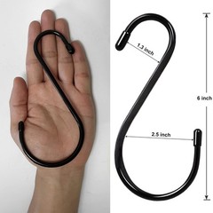 6 Inch Large S Hooks 4-Pack Heavy Duty Viny Coated Steel Hooks for Hanging