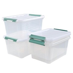Ponpong 20 Quart Plastic Clear Storage Latching Boxes with Lids, 4 Packs
