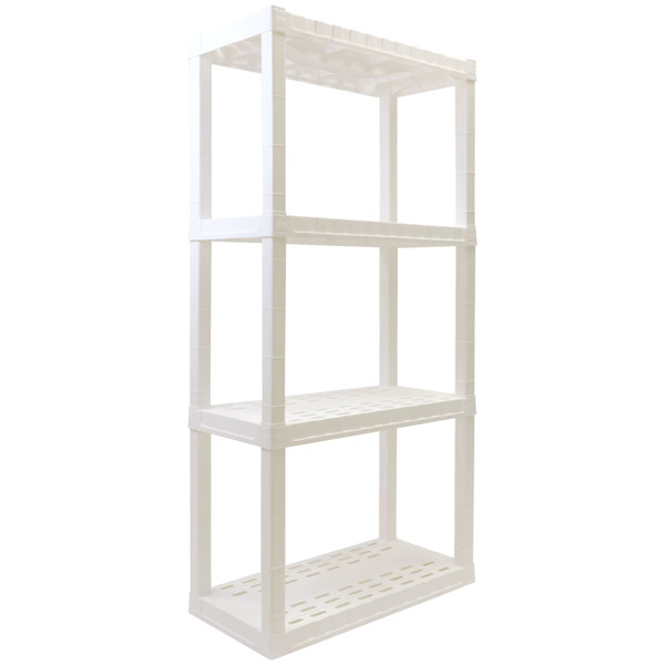 Hyper Tough Plastic Shelving Unit Storage Shelf 4-Tier Heavy Duty Garage Rack