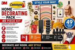 3M Command 49 Piece Home Decorating Kit Wall Hooks Clips Poster Strips Bundle