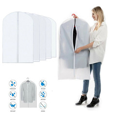 4× Garment Bags Clear Zipper Clothes Cover Closet Storage Bag For Coat Jacket US