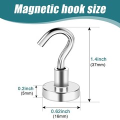 32 Pack Magnetic Hooks Heavy Duty, 25 lbs Strong Magnet