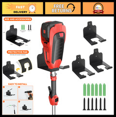 Wall-Mounted Garden Tool Hanger – 3 Pack for Weed Whackers, Trimmers & More