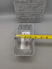 Set of 10 Small Felt Bin Organizers 7 x 3.5 in x H 2in Light Heather Gray