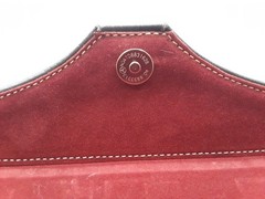 Faux Leather Storage Box Lidded Magnet Closure Red Velvet Inside 14x6x6