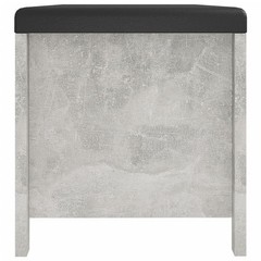 Bowery Hill Medium Concrete Engineered Wood Storage Box with Faux Leather – Grey