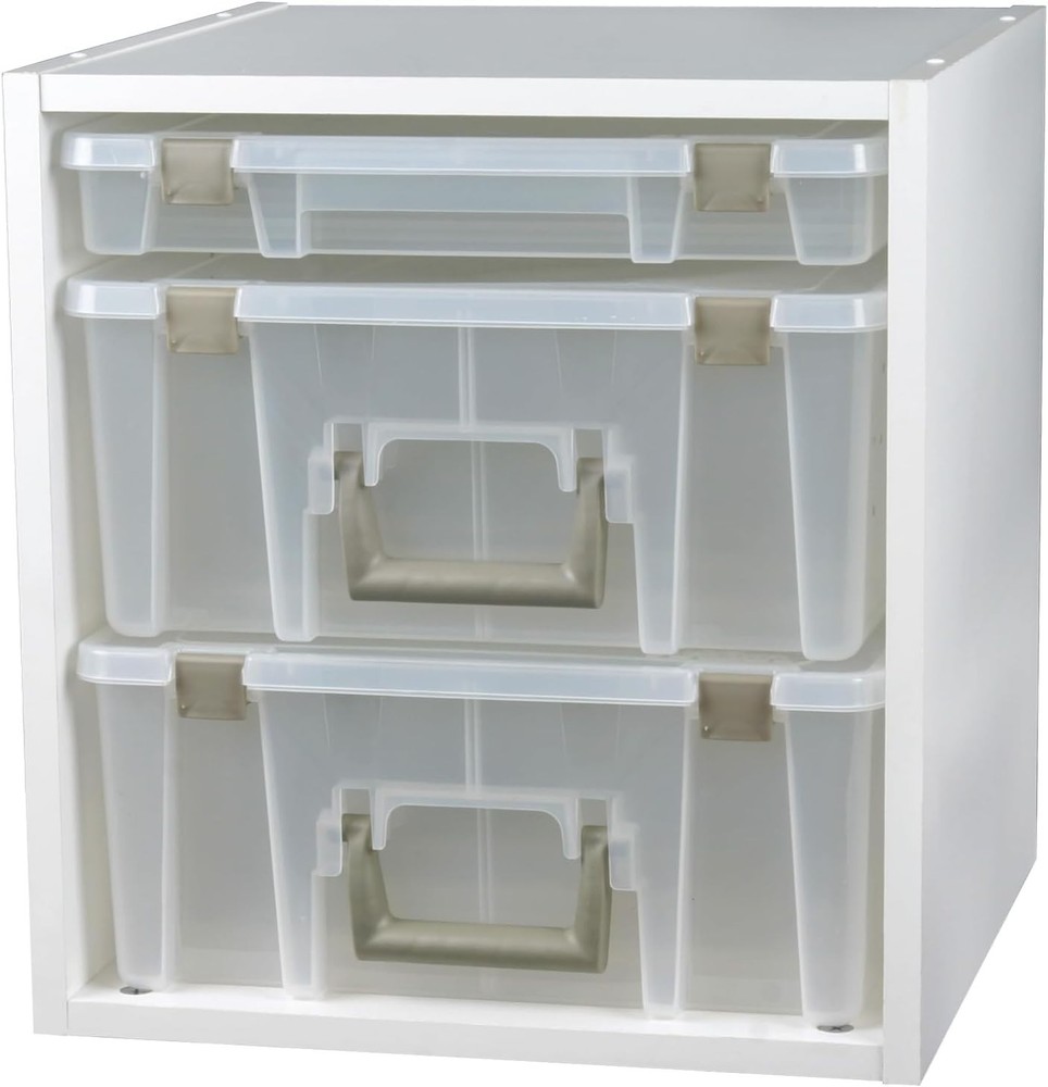 ArtBin 6855SC Super Satchel Cube – 15.5 x 16.75 x 15.625 in., 6 Rail Set, White