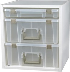 ArtBin 6855SC Super Satchel Cube – 15.5 x 16.75 x 15.625 in., 6 Rail Set, White