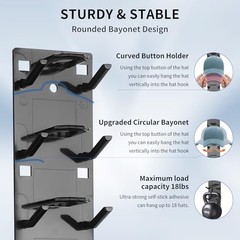 Hat Organizer for Baseball Caps,Hat Rack for Wall to Organize 2pcs Black