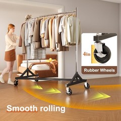 Clothes Rack Z Rack Clothing Rack Commercial Garment Rack with Lockable Wheel…