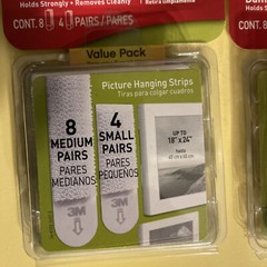 3M Command Picture Hanging 4 Small & 8 Medium Strips sets New 17203-ES 2 Packs