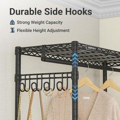 R2X Expandable Portable Closet with Lockable Wheels, 600lbs Capacity Heavy Du…