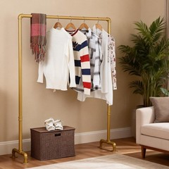 Industrial Pipe Clothing Rack 59in,Clothes Racks for Hanging Clothes,Heavy Du…