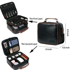 Electronics Travel Organizer Large Electronic Accessories Cable Leather Case