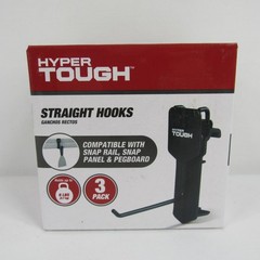 Hyper Tough Straight Hooks 3 Pack Tool Organizing Compatible Snap Panel Pegboard
