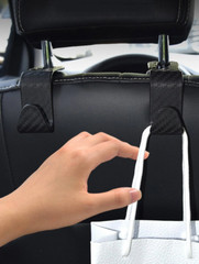 2pcs Carbon Fiber Car Seat Back Hook for Bag & Storage – Durable & Space-Saving