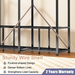 59″ Portable Heavy Duty Metal Closet Foldable Covered Clothes Rack with Cover