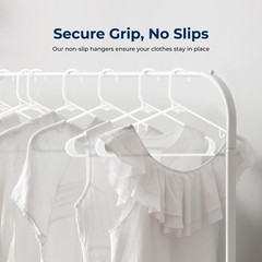SereneLife 10 Pcs. Plastic Hangers – Non-Slip, Sturdy, and Heavy Duty (White)