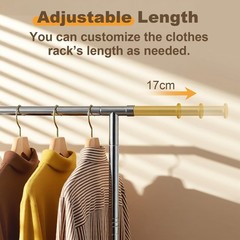 Clothes Rack for Hanging Clothes Sturdy Stainless Steel Clothing Rack Extendable