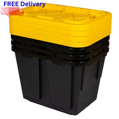 Greenmade 12 Gallon Storage Bin 4 Pack Heavy Duty Stackable Tote with Lid New