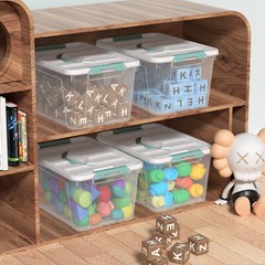 Anbers 4/6/8-Packs Stackable Latching Box W/ Lid, Plastic Storage Bins, 14-Quart