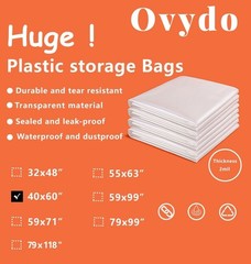 Large Clear Plastic Bags 40×60 Inches Clear Giant Storage Bags Perfect for Mo…