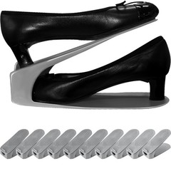 One-Piece Shoe Slot Organizer 10 Pack, Space-Saving Stackers for Closet, Entr…